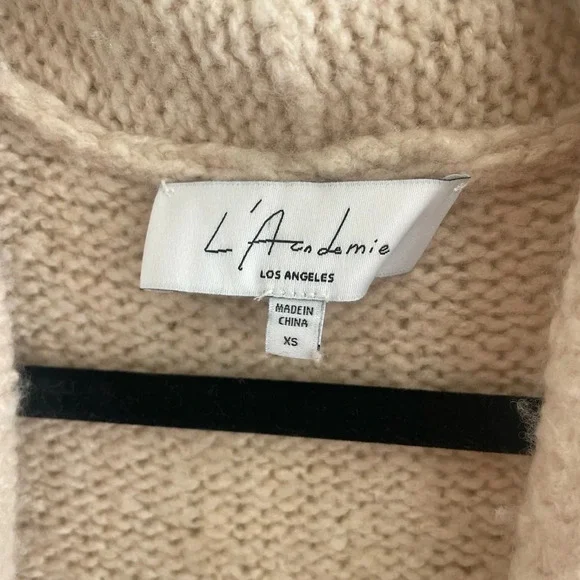 L’academie wool chantel long cream cardigan - Picture 3 of 5